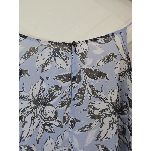 ASTR the Label Cold Shoulder Floral Top Womens Size Small Blue Blouse Revolve - Picture 7 of 10